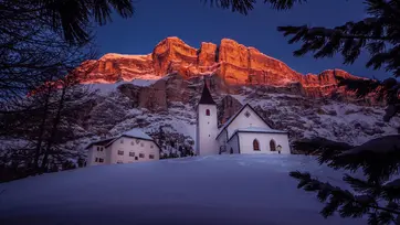 Sanctuary church La Crusc/Santa Croce Enrosadira